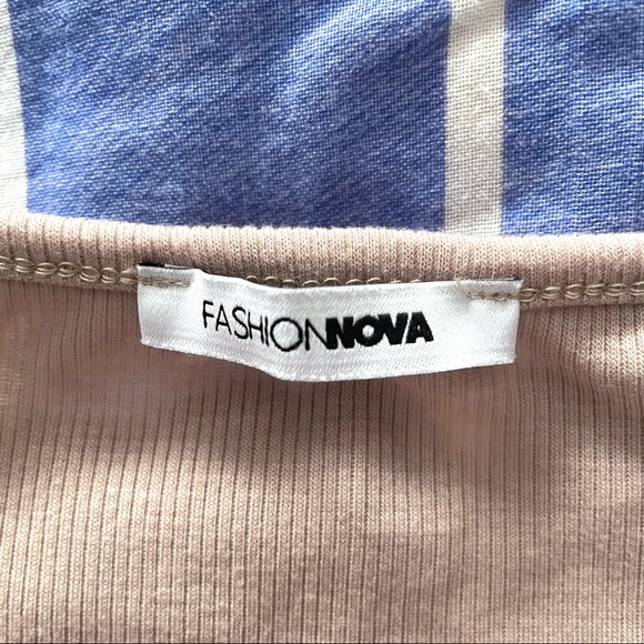 Fashion Nova Tan/Cream Deep Scoop Long Sleeve [Size S] 🍨 - Picture 3 of 3